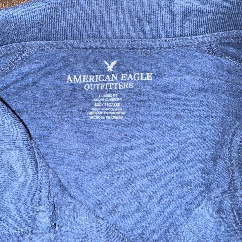 Men's American Eagle Blue Polo Shirt XXL - Picture 2 of 3